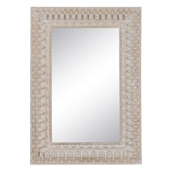 Miroir mural Blanc Naturel Verre Bois de manguier Bois MDF Vertical 71,1 x 5,1 x 101,6 cm