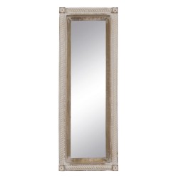 Miroir mural Blanc Naturel Verre Bois de manguier Bois MDF Vertical 106,6 x 12,7 x 38 cm