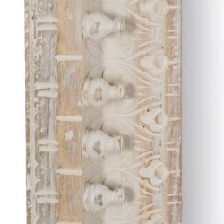 Miroir mural Blanc Naturel Verre Bois de manguier Bois MDF Vertical 71,1 x 5,1 x 101,6 cm