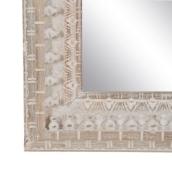 Miroir mural Blanc Naturel Verre Bois de manguier Bois MDF Vertical 71,1 x 5,1 x 101,6 cm