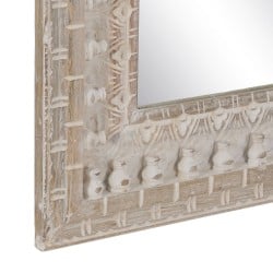 Wall mirror White Natural Crystal Mango wood MDF Wood Vertical 71,1 x 5,1 x 101,6 cm