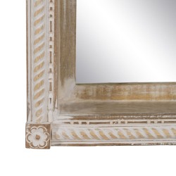 Miroir mural Blanc Naturel Verre Bois de manguier Bois MDF Vertical 106,6 x 12,7 x 38 cm