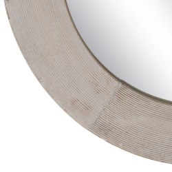 Wall mirror White Natural Crystal Mango wood MDF Wood Vertical Circular 61 x 2,5 x 61 cm