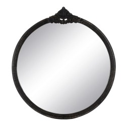 Wall mirror Dark brown Crystal Mango wood MDF Wood Vertical Circular 76,2 x 3,8 x 81,3 cm