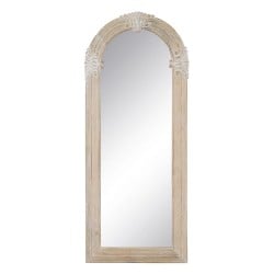 Miroir sur Pied Blanc Naturel Verre Bois de manguier Bois MDF Vertical 87,63 x 3,8 x 203,2 cm