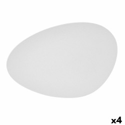 Snack tray Bidasoa Fosil White Ceramic Aluminium Oxide Oval 39,1 x 26,3 x 3,4 cm (4 Units)