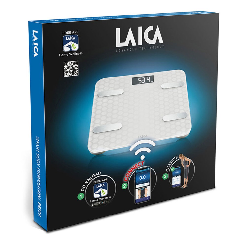 Balance Numérique de Salle de Bain LAICA Blanc Argenté