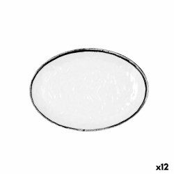 Assiette plate Quid Select Filo Blanc Noir Plastique 21,3 x 15 cm (12 Unités)