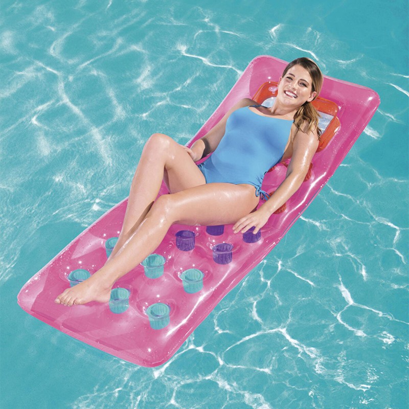 Bestway Matelas Gonflable Verres avec Hublot couleur assortie 188x71 cm Plage et Piscine 43040