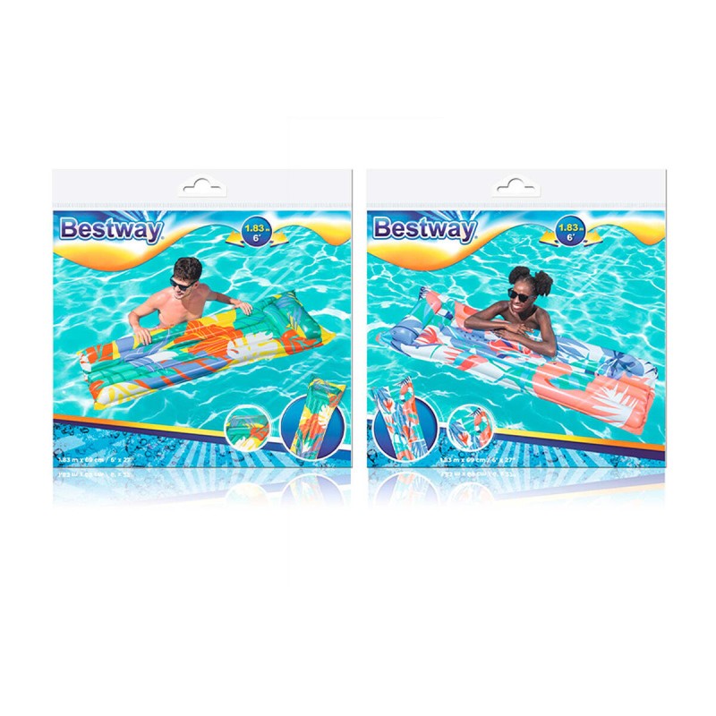 Bestway Matelas Gonflable Fashion Couleur Assortie 183x69 cm Plage et Piscine 44033