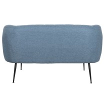 Sofa DKD Home Decor Blue Black Foam Wood Metal Velvet Scandi 129 x 75 x 73 cm