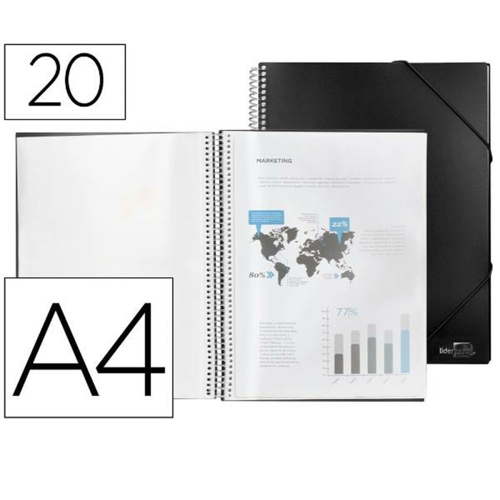 Faltblatt Liderpapel EC30 Schwarz A4