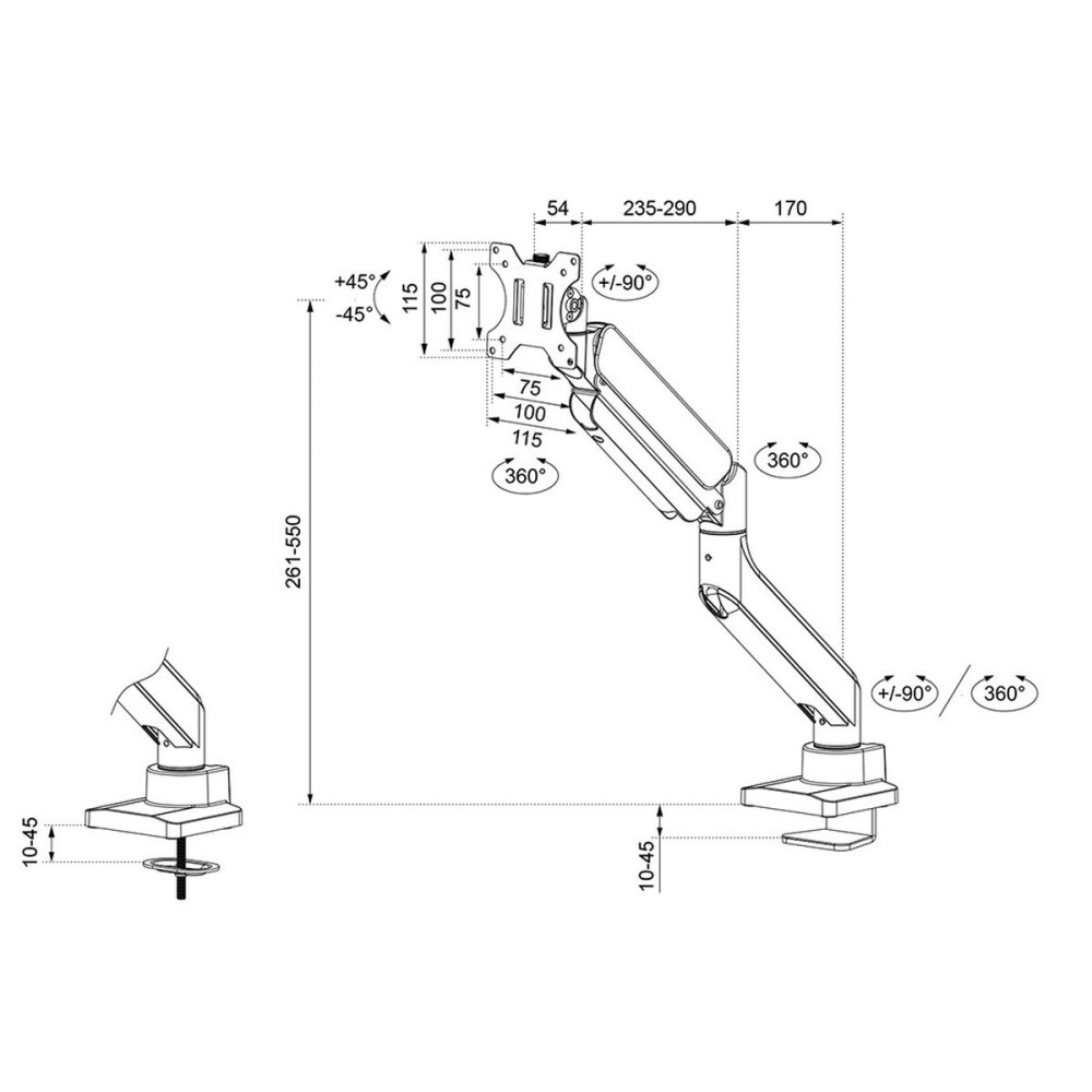 Support de table d'écran Neomounts DS70PLUS-450WH1