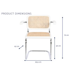 Chaise au sol DKD Home Decor Blanc Argenté Naturel 65,5 x 62 x 79 cm