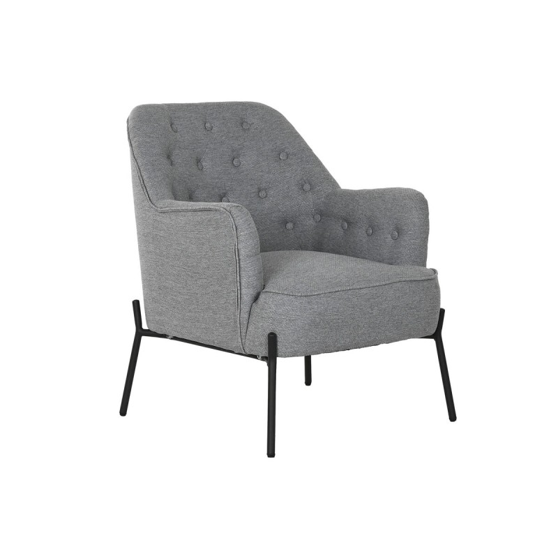 Fauteuil DKD Home Decor Gris Métal 65 x 73 x 79,5 cm