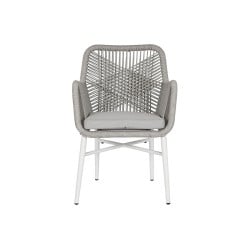 Gartenstuhl Home ESPRIT Weiß Grau Aluminium Synthetischer Rattan 57 x 63 x 84 cm