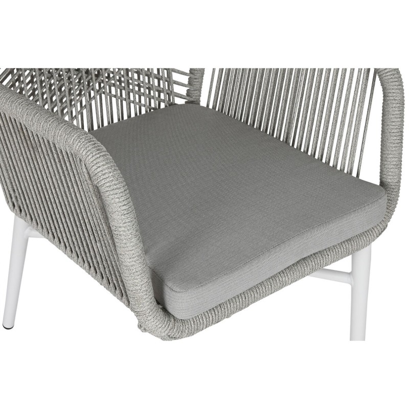 Chaise de jardin Home ESPRIT Blanc Gris Aluminium rotin synthétique 57 x 63 x 84 cm