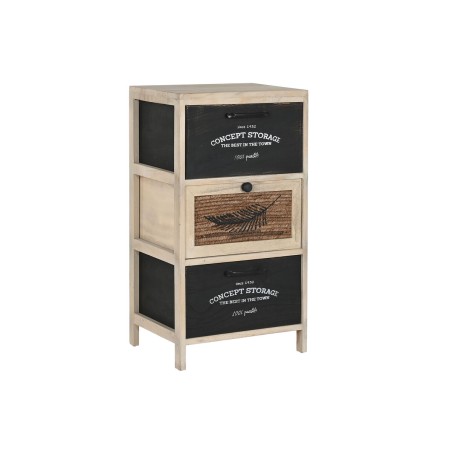 Schubladenschrank Home ESPRIT Schwarz natürlich Holz 40 x 30 x 73,5 cm