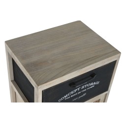 Schubladenschrank Home ESPRIT Schwarz natürlich Holz 40 x 30 x 73,5 cm