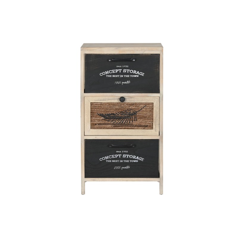 Chest of drawers Home ESPRIT Black Natural Wood 40 x 30 x 73,5 cm