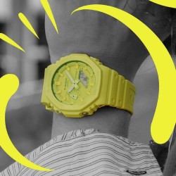 Montre Unisexe Casio G-Shock GA-2100-9A9ER Jaune (Ø 44,5 mm) (45,5 mm)