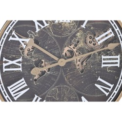 Horloge Murale Home ESPRIT Marron Doré Verre Fer 59 x 8,5 x 59 cm