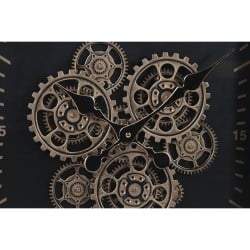 Horloge Murale Home ESPRIT Noir Doré Métal Verre 80 x 8 x 80 cm