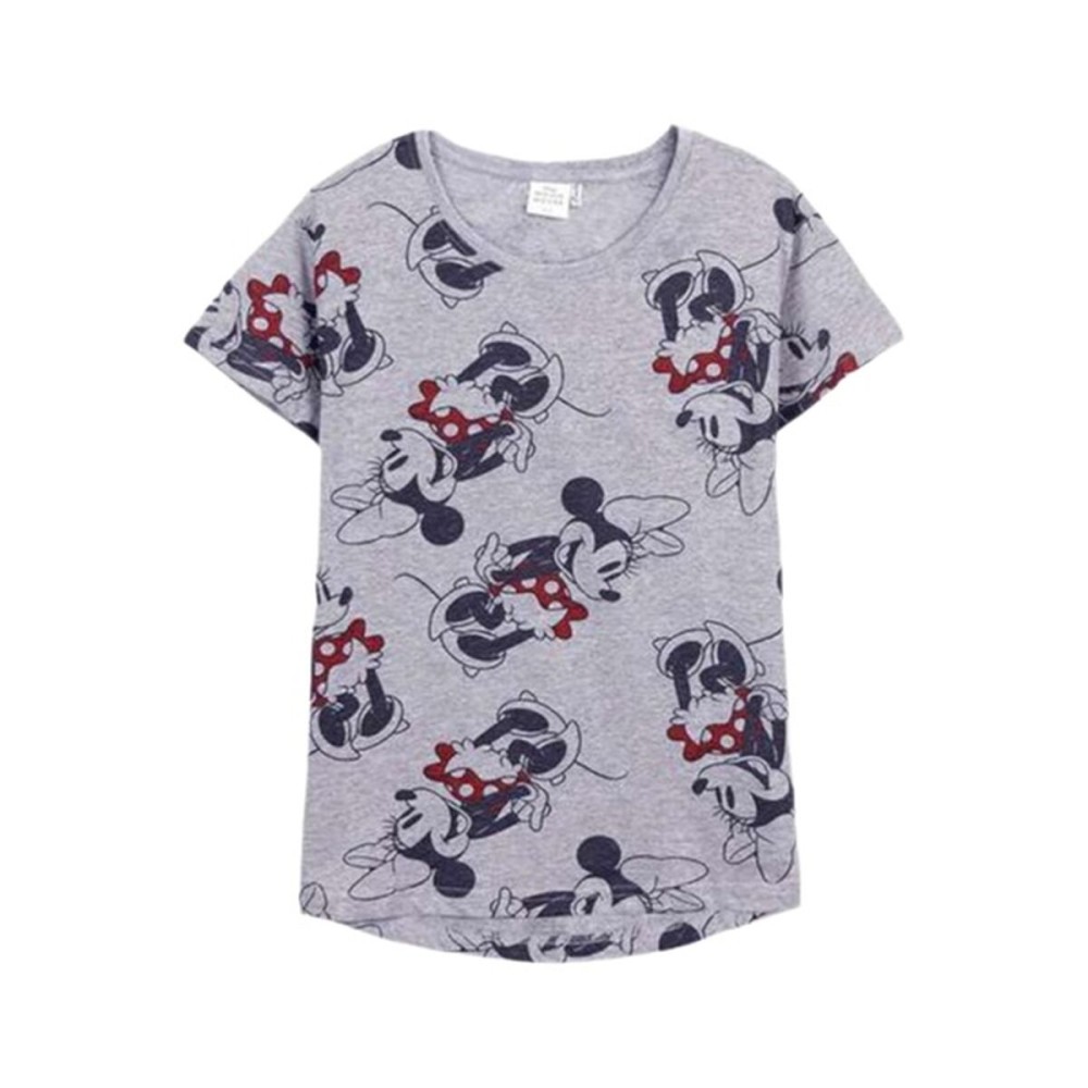 Damen Kurzarm-T-Shirt Minnie Mouse Grau