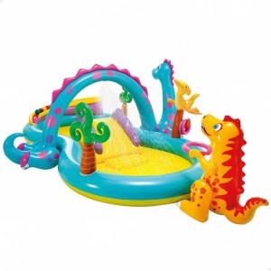 Pataugeoire gonflable pour enfants Intex Dinosaures Parc de jeux 302 x 112 x 229 cm 280 L