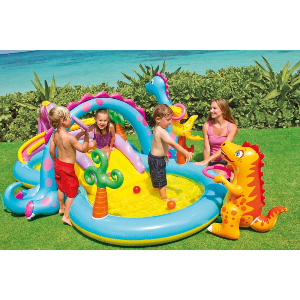Pataugeoire gonflable pour enfants Intex Dinosaures Parc de jeux 302 x 112 x 229 cm 280 L