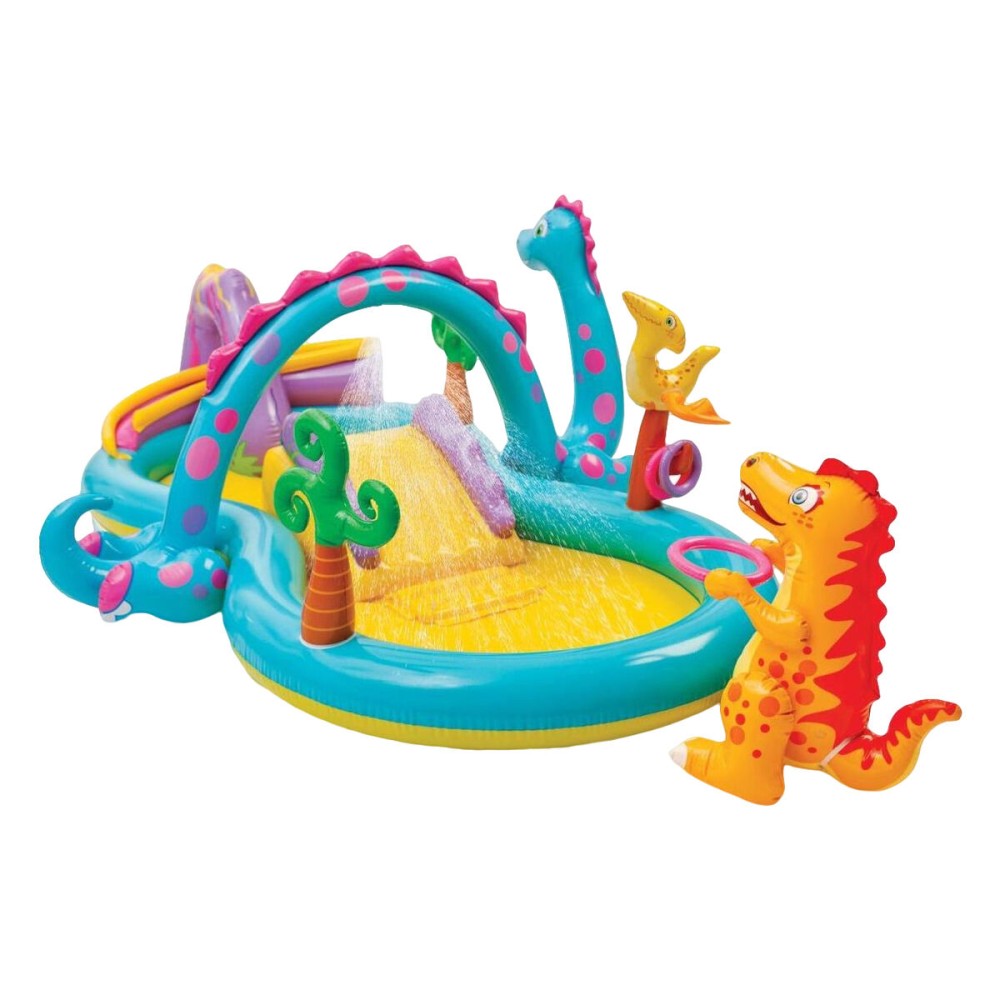 Pataugeoire gonflable pour enfants Intex Dinosaures Parc de jeux 302 x 112 x 229 cm 280 L