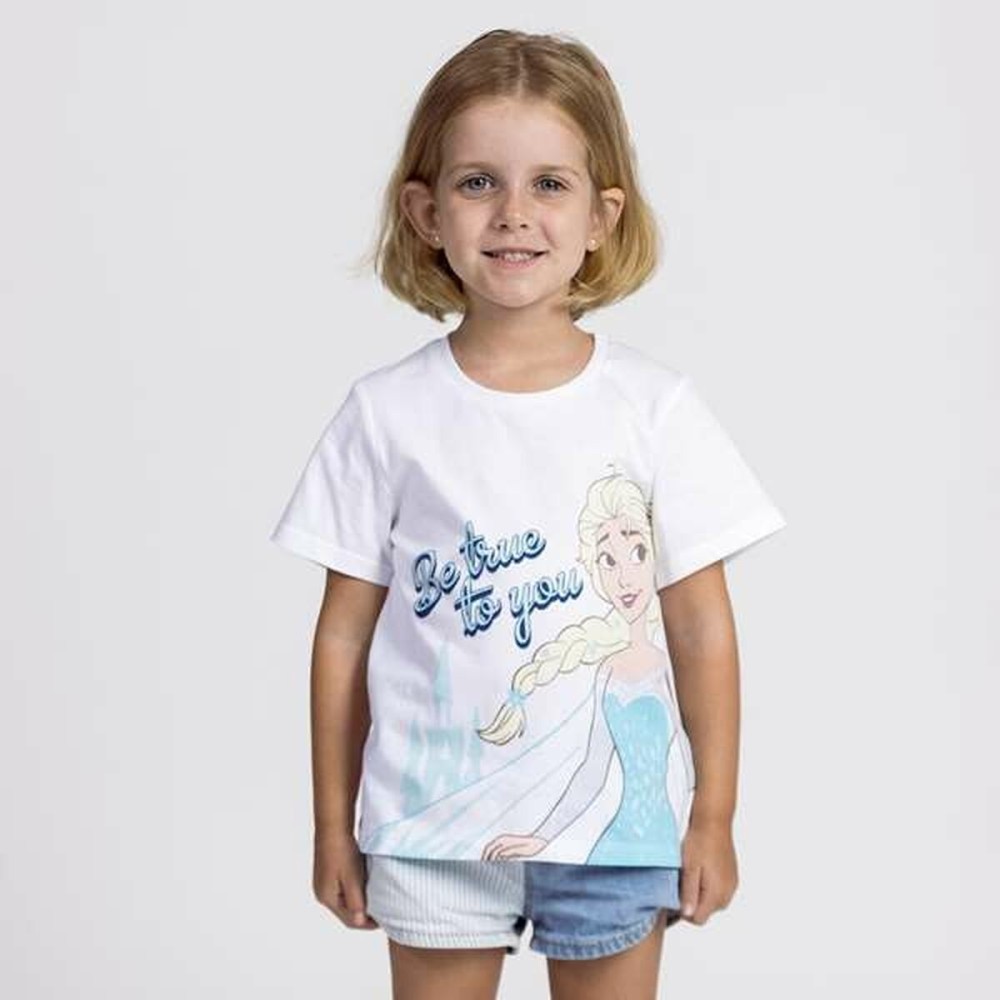 Kurzarm-T-Shirt für Kinder Frozen Weiß