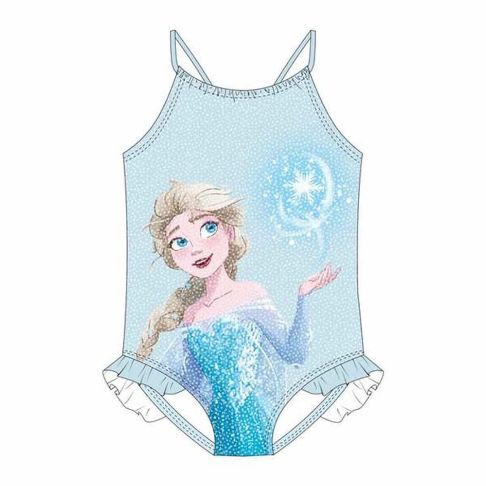 Badeanzug für Mädchen Frozen Hellblau