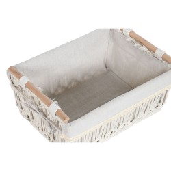 Panier à linge Home ESPRIT Blanc Naturel Métal Shabby Chic 42 x 32 x 51 cm 5 Pièces