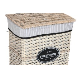 Laundry basket Home ESPRIT White Brown Black Grey Natural wicker Shabby Chic 47 x 35 x 55 cm 5 Pieces