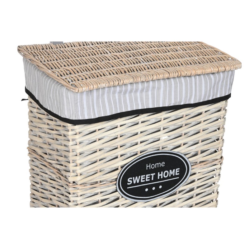 Panier à linge Home ESPRIT Blanc Marron Noir Gris Naturel osier Shabby Chic 47 x 35 x 55 cm 5 Pièces