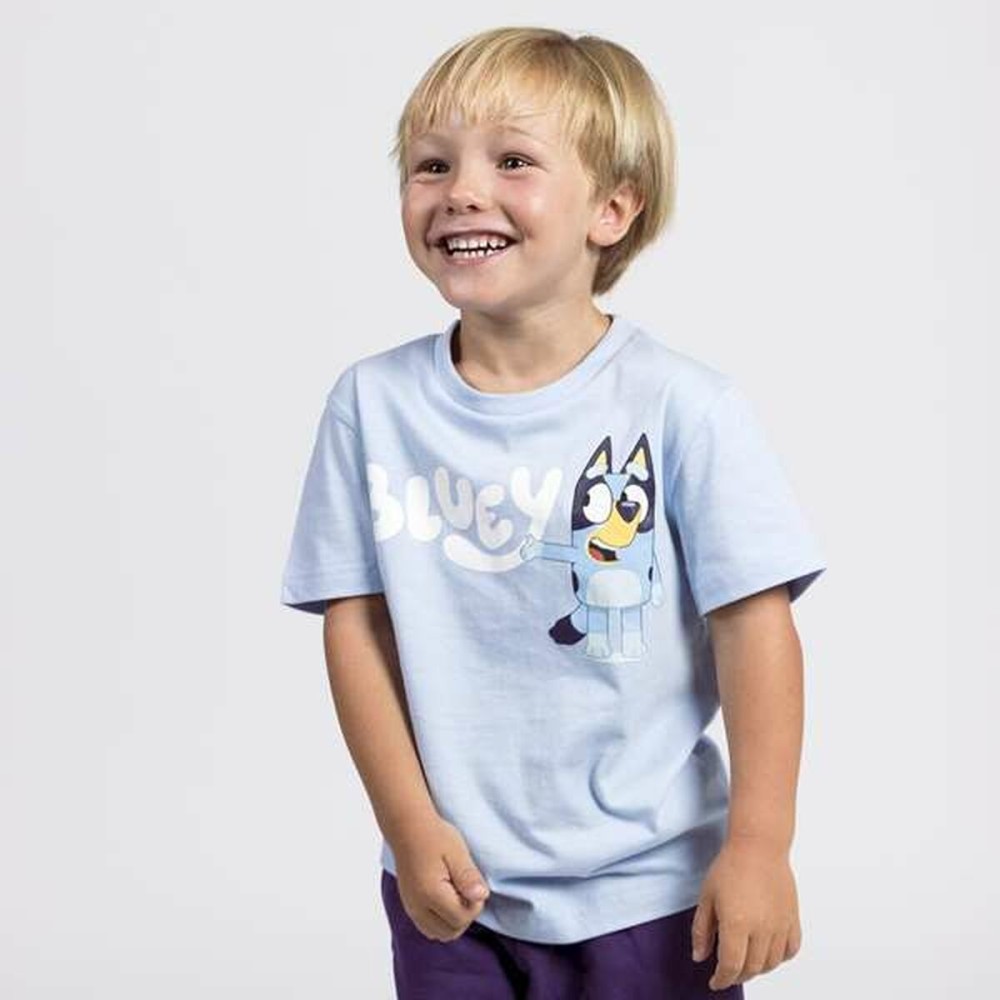 Jungen Kurzarm-T-Shirt Bluey Hellblau