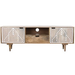 TV-Möbel Home ESPRIT Weiß Mango-Holz 160 x 41 x 55 cm