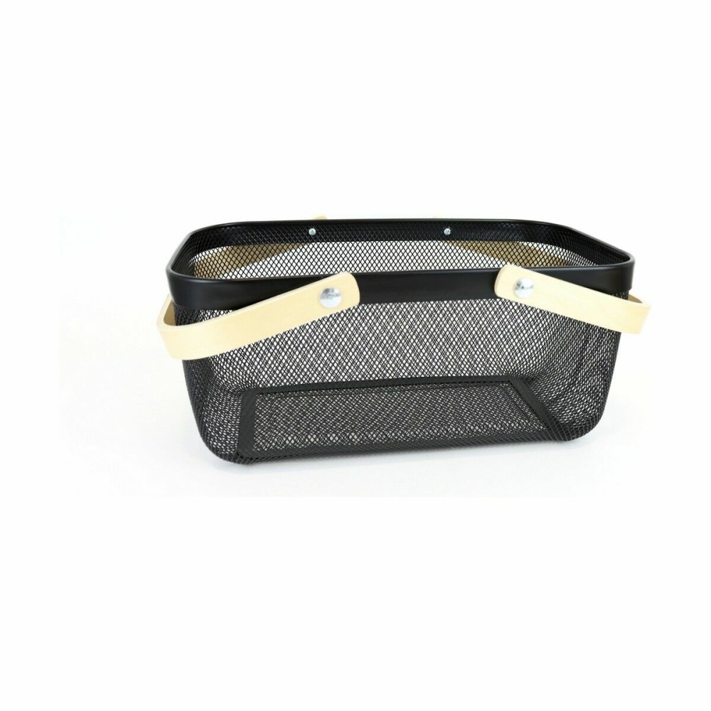 Multi-purpose basket Confortime Wood Metal 40 x 28 x 18 cm (6 Units)