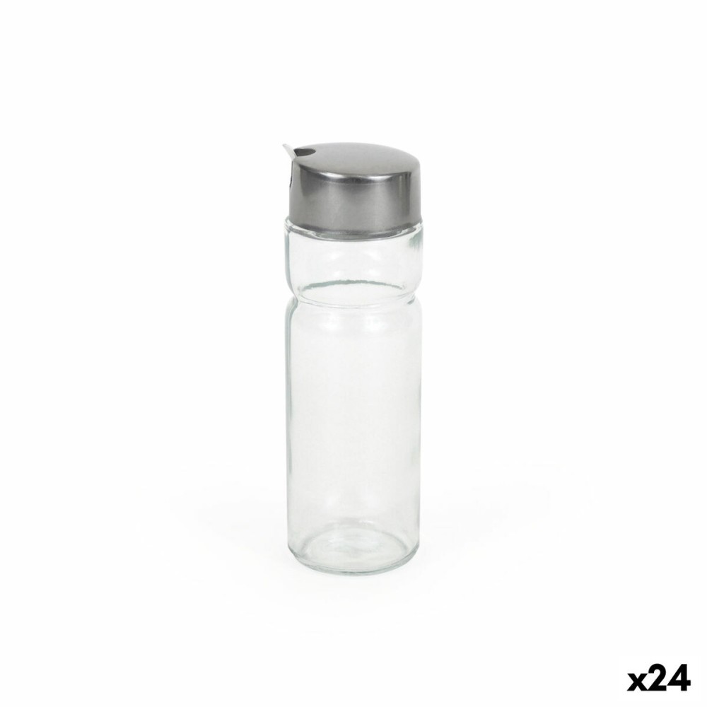 Ölfläschchen Quttin Durchsichtig Silberfarben Glas 0,2 L 5 x 5 x 15 cm (24 Stück)