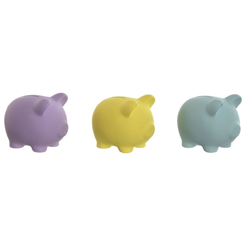 Money box Home ESPRIT Dolomite Pig 13,5 x 11 x 11,5 cm (3 Units)