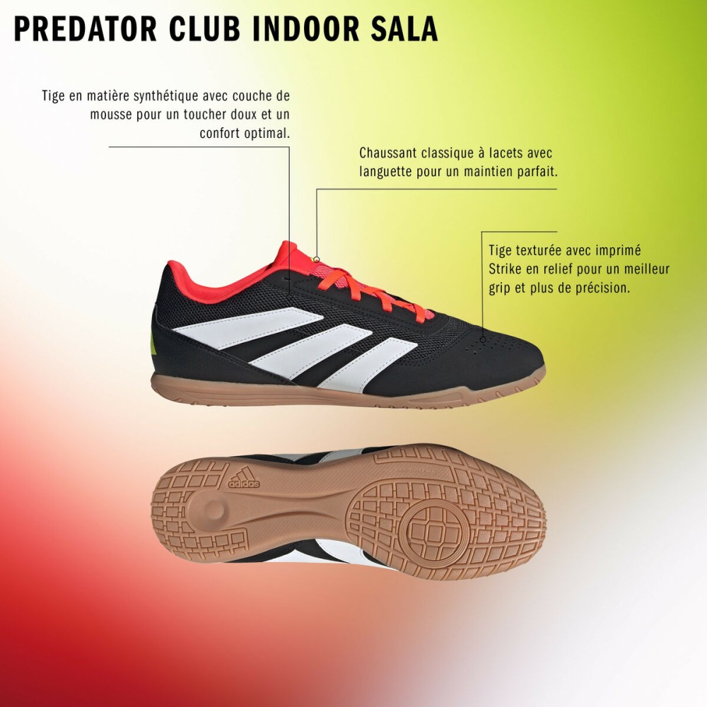 Chaussures de Futsal pour Adultes Adidas Sala Predator Club In Noir