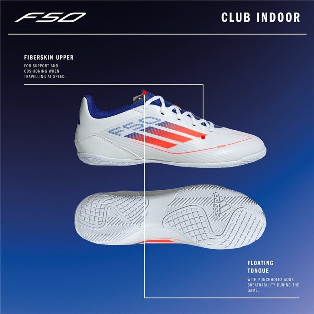 Chaussures de Futsal pour Adultes Adidas F50 Club Blanc