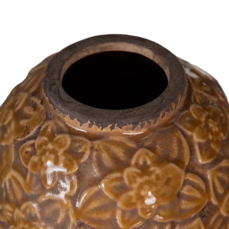 Vase Brown Ceramic 16,5 x 16,5 x 16 cm