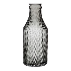 Vase Grau Glas 10 x 10 x 25 cm