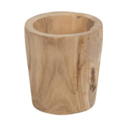 Set of Planters Natural Paolownia wood 32 x 32 x 32 cm (3 Units)