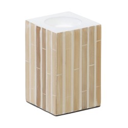 Bougeoir Beige Bambou Bois MDF 10,5 x 10,5 x 16 cm