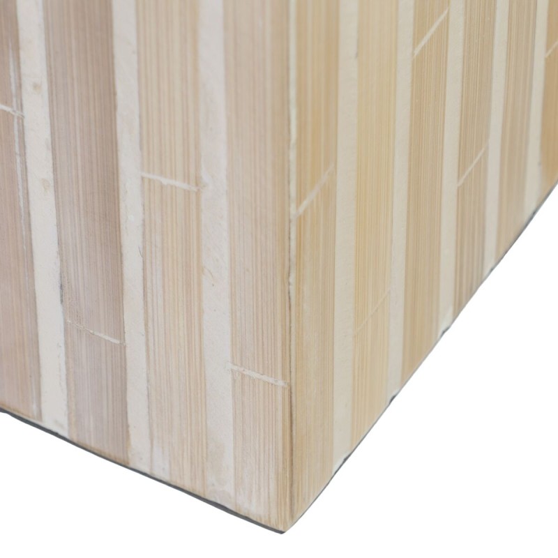 Kerzenschale Beige Bambus Holz MDF 10,5 x 10,5 x 16 cm