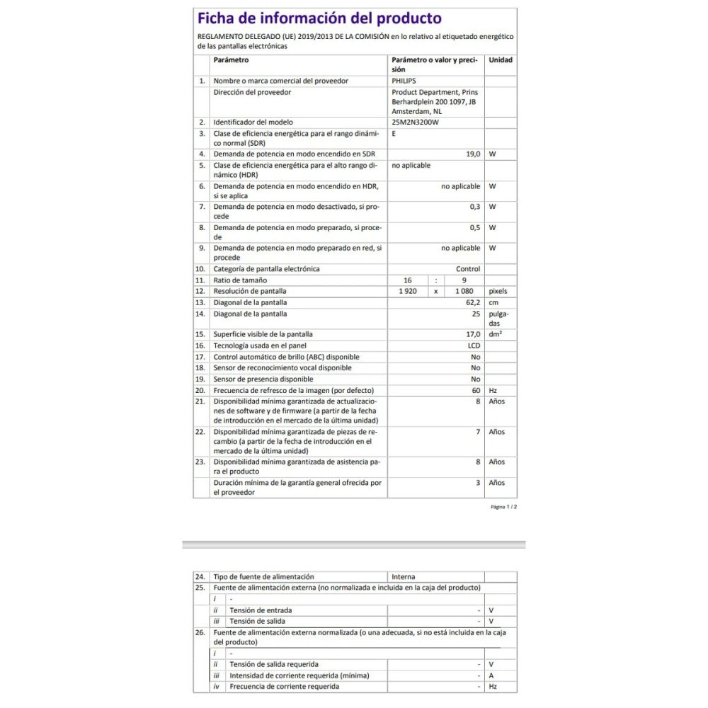 Écran Philips 24,5" Full HD