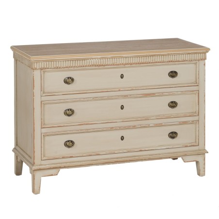 Chest of drawers Cream Natural Fir wood MDF Wood 119,5 x 44,5 x 84 cm